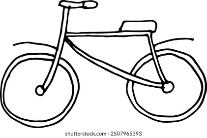 vehicles bicycle, moped, scooter and their parts, black and white hand drawing, vector