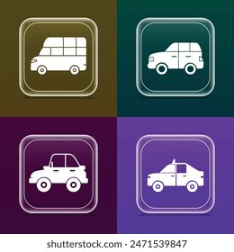 Vehicles car silhouettes icon bundle pack for logo design or UI design