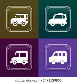 Vehículos siluetas de coches icono paquete de Paquete para diseño de logotipo o diseño de interfaz de usuario