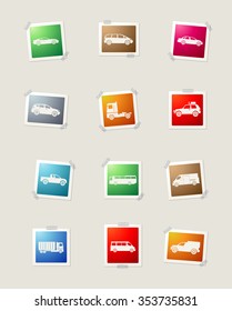 Vehicles card icons for web