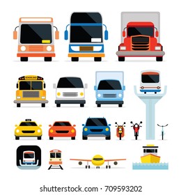 Vehicles, Cars and Transportation in Front View, Mode of Transport, Public and Mass