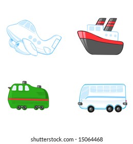 vehicles in cartoon style
