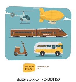 Vehicles collection vector illustration