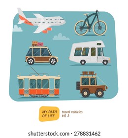 Vehicles collection vector illustration