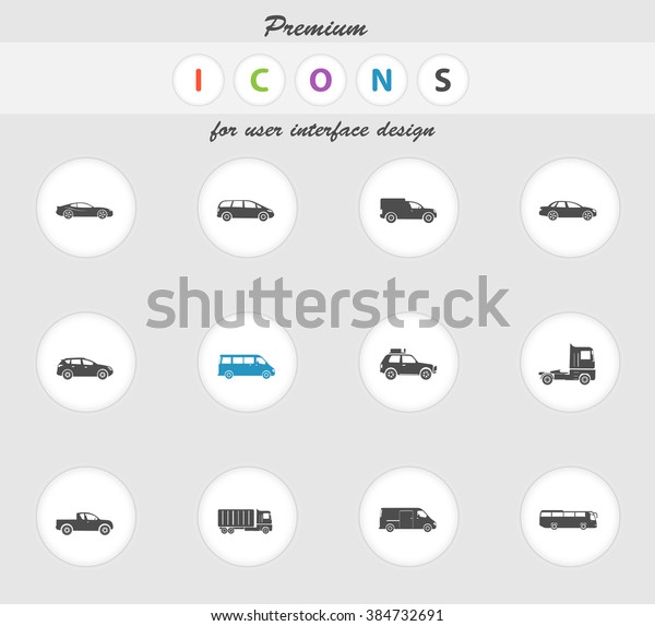 Vehicles\
color icon for web sites and user\
interface