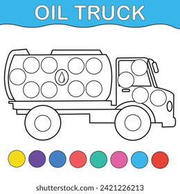 vehicles dot marker coloring page 