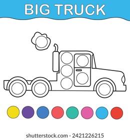 vehicles dot marker coloring page 