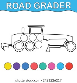 vehicles dot marker coloring page 