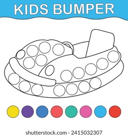 vehicles dot markers coloring page 