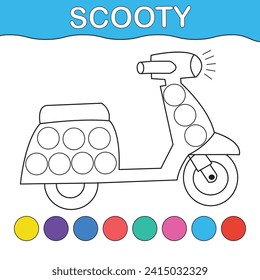 página de coloreado de marcadores de puntos de vehículos 