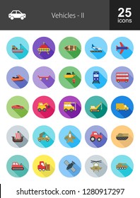 Vehicles Flat Icons