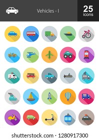 Vehicles Flat Icons