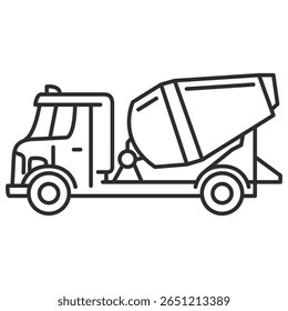 Vehicles freight transportation.Isolated flat vector.Industrial transport..Concrete mixer truck.Construction equipment. Tipper car side view.Commercial truck.
