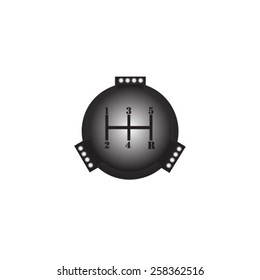 Vehicle's gear on white background.
