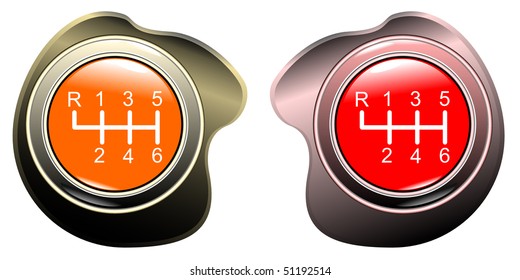 Vehicle's gear orange and red colletion on white background eps10