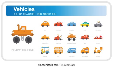 Vehicles Icons Set . UI Pixel Perfect Well-crafted Vector Thin Line Icons. The illustrations are a vector.

