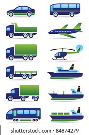 Vehicles icons set - vector illustration