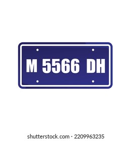 vehicles license plate vector illustration on white isolated background.