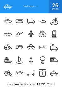 Vehicles Line Icons