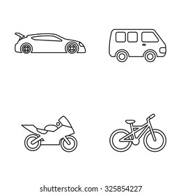 Vehicles line vector icons