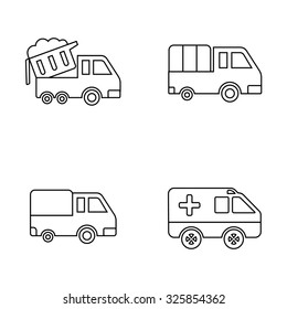 Vehicles line vector icons