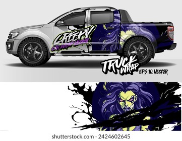 Fondo abstracto del estilo de la carrera del grunge con el concepto del zombi para el coche, el camión, las camionetas y la envoltura de la etiqueta engomada del vinilo