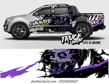 Fondo abstracto del estilo de la carrera del grunge con el concepto del zombi para el coche, el camión, las camionetas y la envoltura de la etiqueta engomada del vinilo