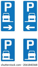 Vehicles may be parked wholly on the verge or footway, road signs in the United Kingdom