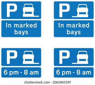 Vehicles may be parked wholly on the verge or footway during the period indicated, road signs in the United Kingdom