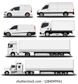 Vehicles set. Cargo Truck and Van