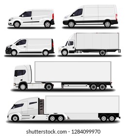 Vehicles set. Cargo Truck and Van