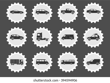 Vehicles  simply symbols for web and user interface
