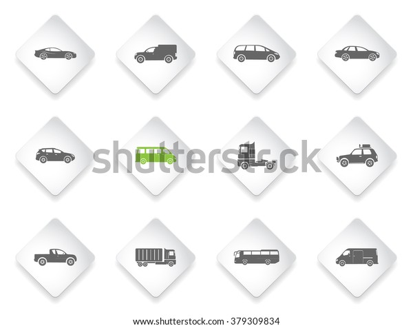 Vehicles \
simply symbols for web and user\
interface