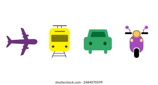 Vehicles and Transport Related Vector Line Icons. Outline Symbol...