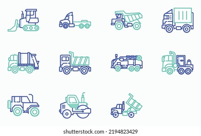 conjunto de iconos de vehículos y transporte