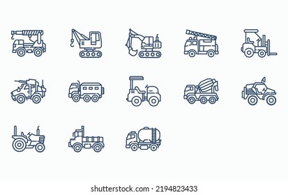 vehicles and transportation icon set