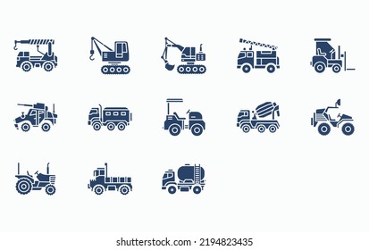 conjunto de iconos de vehículos y transporte