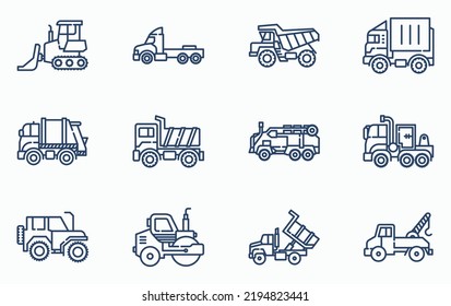 conjunto de iconos de vehículos y transporte