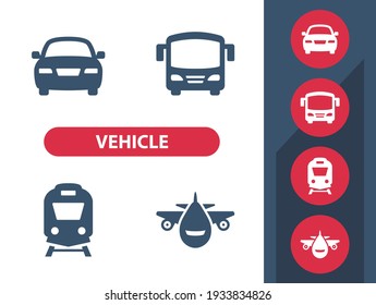 Vehicles, Transportation, Travel Icons. Professional, pixel perfect icons. EPS 10 format.