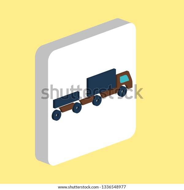 Vehicles, Truck Simple vector icon. Illustration\
symbol design template for web mobile UI element. Perfect color\
isometric pictogram on 3d white square. Vehicles, Truck icons for\
you business project