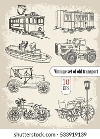 vehicles, vintage set