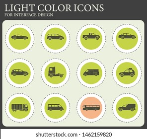 Vehicles web icons for user interface design