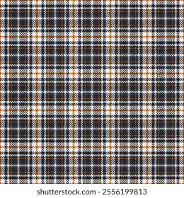 Veil check tartan vector, quality pattern plaid fabric. Good seamless textile texture background in dark and white colors palette.