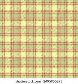 Veil fabric vector seamless, beautiful textile plaid background. Outfit tartan texture pattern check in lime and red colors palette.