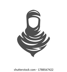 veil logo. hijab silhouette. vector illustration 