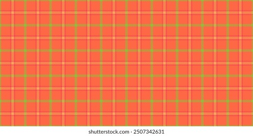 Veil plaid check tartan, intense textile texture seamless. Fibre fabric background vector pattern in tomato and red colors palette.