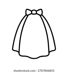 Icono de línea de Vector de velo sobre un fondo blanco Icono de línea de Vector sobre un fondo blanco