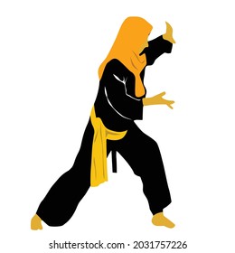 Veiled female fighter vector design