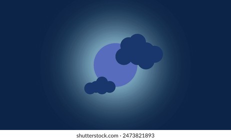 Luna cubierta con velo: Ilustración de diseño plano de la luna cubierta por nubes