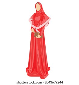 Veiled Woman In Dress Vector Design